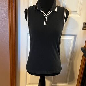 Liz Claiborne Black Polo with White Accents